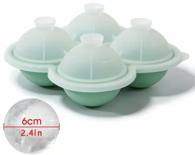 Combo Retail Shop Large Silicone Ice Cube Trays, Easy Release, No Leakage, Perfect For Whiskey, Cocktails, Juice, Parties green