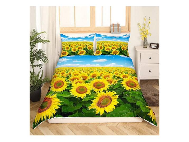 LuxusKollektion Kinderbettwäsche Bettwäsche Set Mädchen Blumen 155x220cm Mehrfarbig