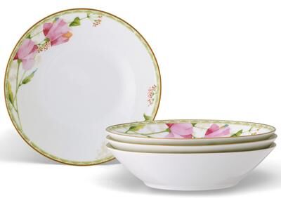 "Noritake Poppy Place Set of 4 Soup Bowls, 7-1/2"", 12 oz."
