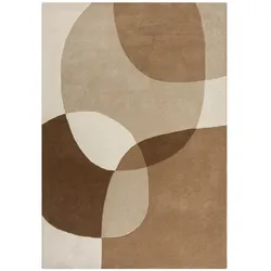 Teppich Kurzflor AIRE Abstrakt-Farbfelder Wolle 120x170 cm Natur skandinavisch zeitlos modern getuftet Naturteppich farbecht | Kadima Design