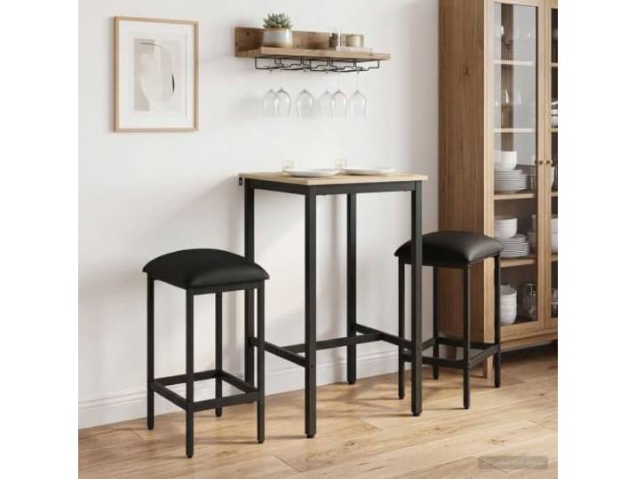 YUTAASU Barhocker 2 STK. Schwarz 40x32x64 cm Holzwerkstoff mit Stoffbezug