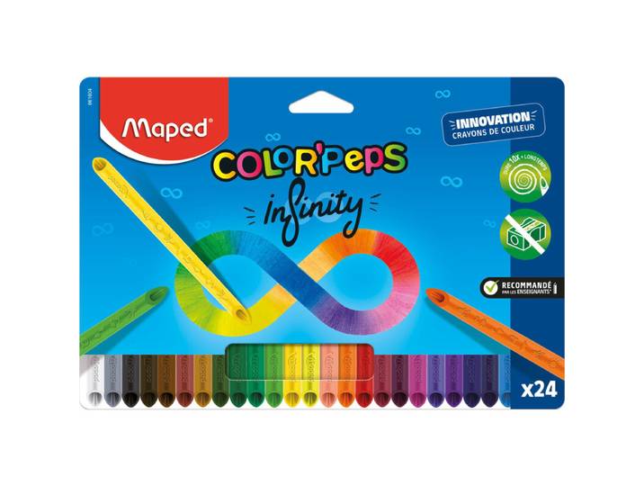 Maped Color'Peps Infinity Crayons de Couleur Triangulaires 24 Couleurs
