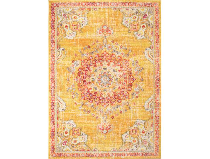 Tapis salon vintage en laine artificielle jaune 200x290
