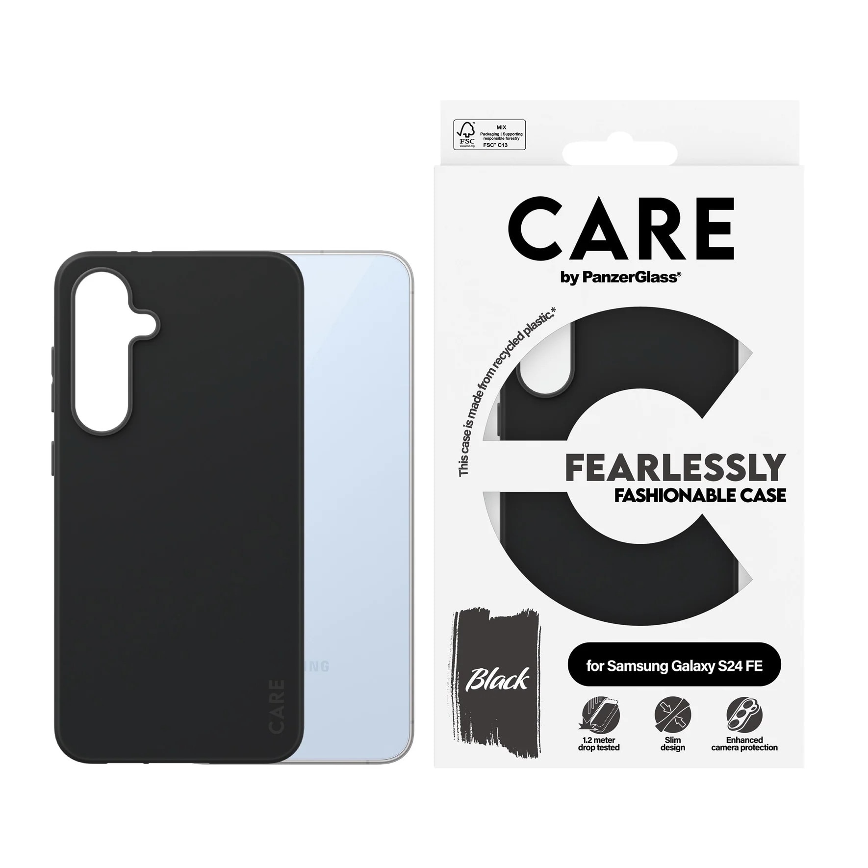 CARE by PanzerGlass Fashionable Case Black Samsung Galaxy S24 FE