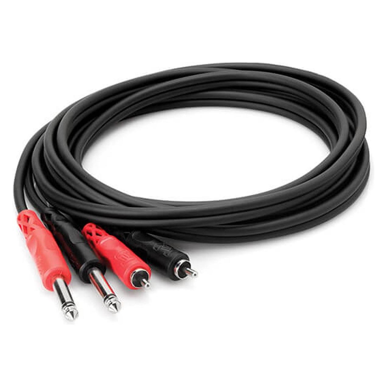 Hosa Technology CPR-202 Audio-Kabel 2 m 2 x RCA 2 x 6.35mm TS Schwarz (2 m, Cinch Kabel) (CPR-202)