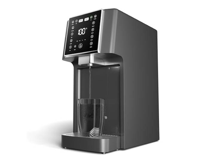 OasisPure OasisPure Slim Osmoseanlage Trinkwasser Auftisch Direct Flow Umkehrosmoseanlage Heißwasserspender 4 Temperaturstufen 3S-Heizung Kalkfilter UV Osmose Wasserfilter für Küche Büro