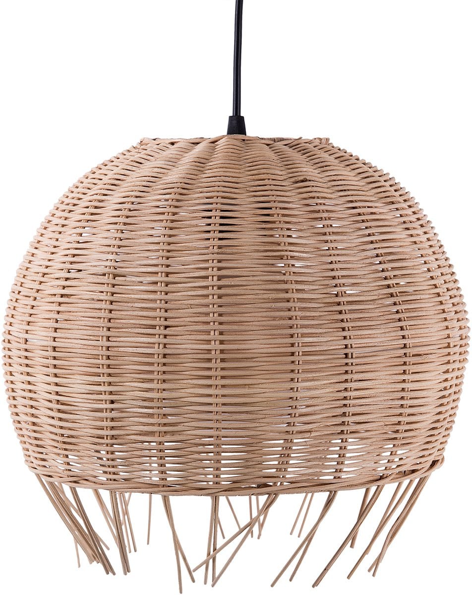 Beliani Drino Hanglamp - Natuurlijk Rotan - Boho Ronde Design