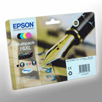 4 Epson Tinten C13T163640 Multipack KCMY 16XL