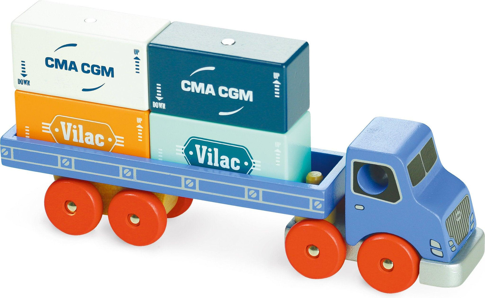 Vilac Houten Vrachtwagen met Magnetische Containers voor Kinderen