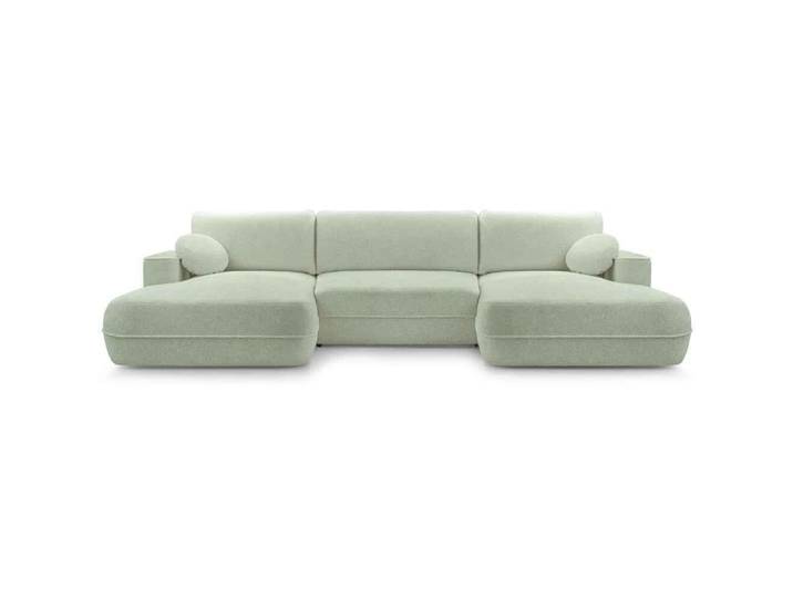 BEAUTYSOFA Ecksofa mit Schlaffunktion FIERO U, Farbe: Seladon (Bubble13)