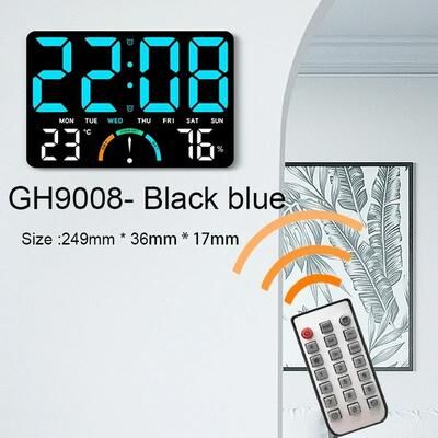 Uplift Picks Large RGB Digital Wall Clock With Remote Control And Dual Alarms a