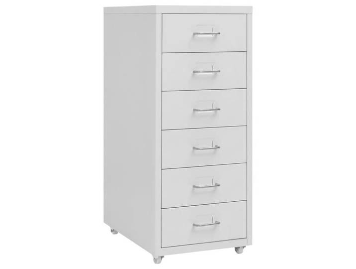 Armoire à tiroirs mobile Gris 28x41x69 cm Métal - GKK - A3359 - Meuble classeur - Meuble de bureau