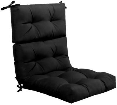Costway 22 x 44 Inch Tufted Outdoor Patio Chair Seating Pad-Black