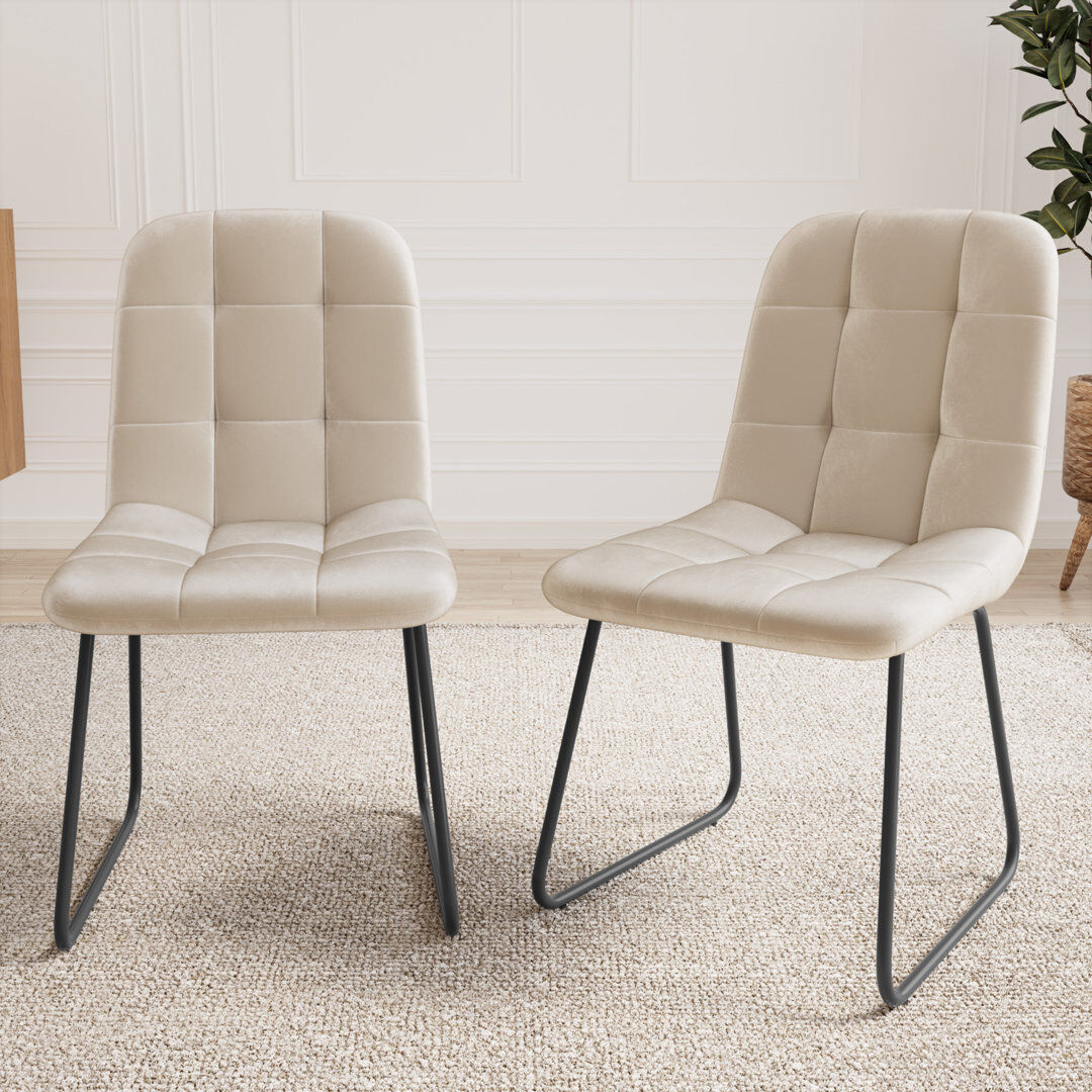 17 Stories 47 cm H Faux Leather Side Chair White 83.3cm H X 45cm W X 37.4cm D