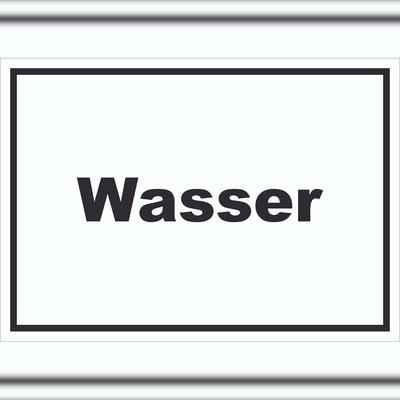 HB-Druck Wasser Schild mit Text Anschluss waagerecht A1 Rückseite selbstklebend