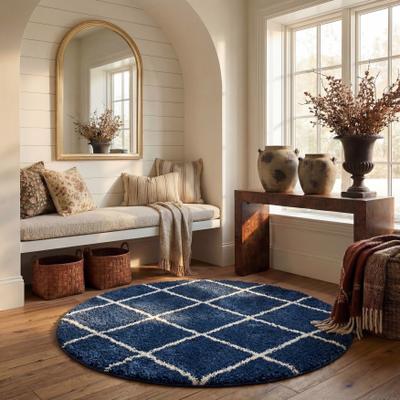 SAFAVIEH Hudson Shag Estella Diamond Trellis 2-inch Thick Rug