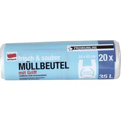 quickpack frisch & sauber Müllbeutel 35,0 l, transparent