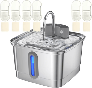 Inspire Picks Smart Wireless Cat Water Fountain Rechargeable Stainless Steel Automatic Pet Water Dispenser with 6p Filter