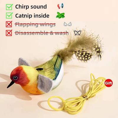 Uplift Picks USB Rechargeable Flapping Bird Cat Toy With Catnip Chirping Sound For Interactive Kitten Play e