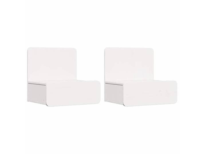 Tmriohed Nachttisch 2er Set Weiß 44x32,5x40 cm Massivholz Kiefer Kompakte Beistelltische mit 2 Schubladen für das Schlafzimmer. Stabiles Design für Leseleuchten und persönliche Utensilien.
