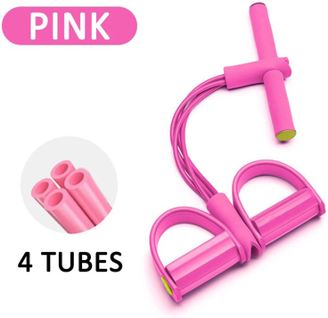 Modern Mode Marketplace Tube Pedal Resistance Band For Home Workouts And Core Toning pink