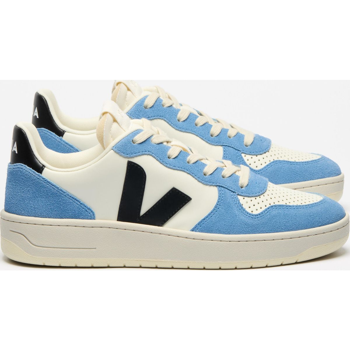 Veja V-10 Leather pure black aqua 42 VI0220503B420