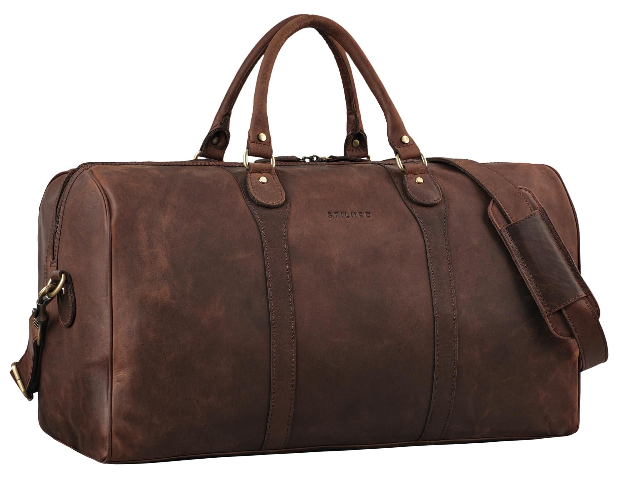 Große Leder-Wochenendtasche für Reisen und Abenteuer