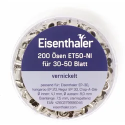 200 ÖsenEisenthaler 200 Ösen ET50-NI, vernickelt für 30-50 Blatt, silber