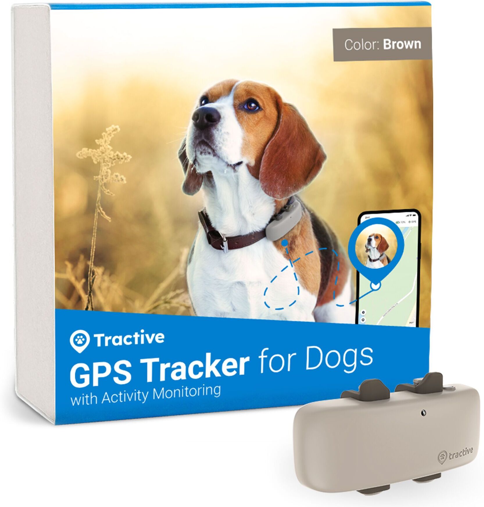 Tractive GPS DOG 4 - GPS-spårare för hundar med aktivitetsmätning   EXKL. ABONNEMANG   TRNJA4   Brun