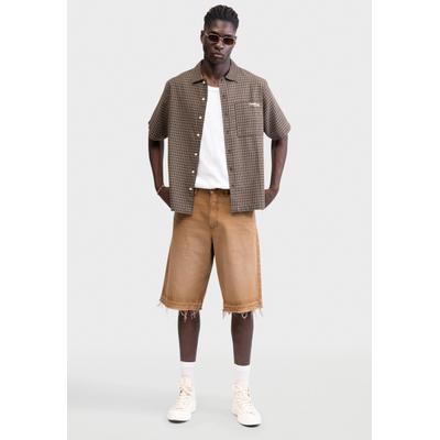 Shorts REDEFINED REBEL "Redefined Rebel Shorts RRKingston Shorts Destroy BAGGY FIT", Herren, Gr. M, Normalgrößen, braun, Web, 100% Baumwolle, Hosen Shorts
