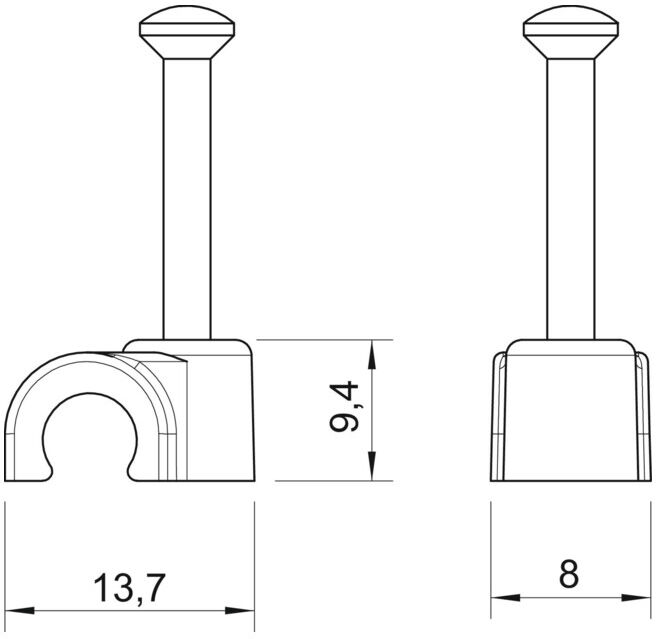 OBO Bettermann Clip Iso-Nagel 7,0 mm 2007 25 LGR (2227517)