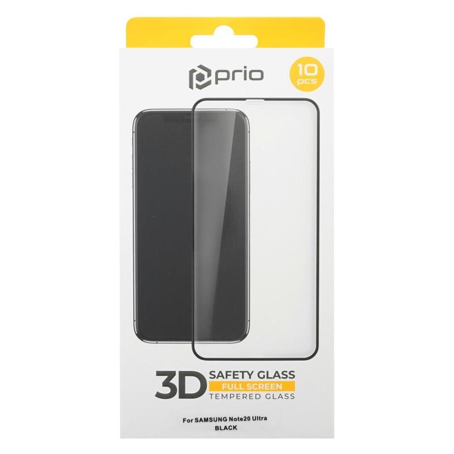 prio 10x 3D Temp Glass Displayschutzfolie für Samsung Note20 Ultra schwarz (Samsung Galaxy Note 20 Ultra) (PSG-1517)