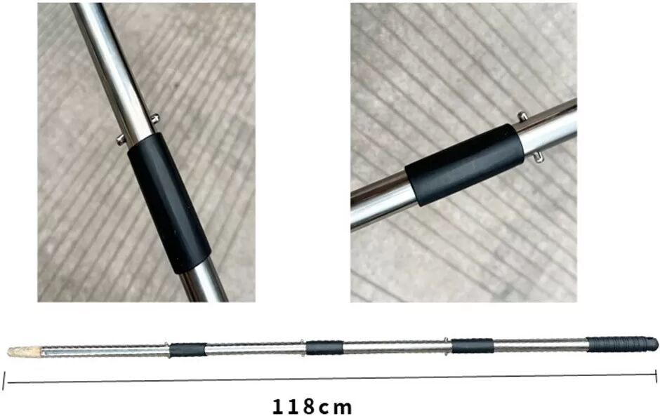 INF Râteau de jardin en acier à 11 dents avec manche télescopique détachable - Vert