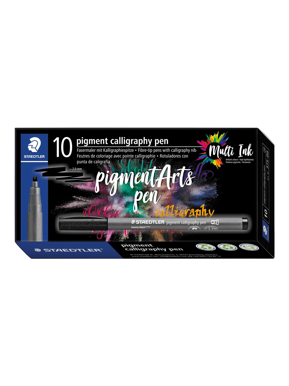 Staedtler pigment calligraphy pen 10 pcs olive green
