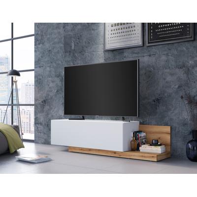Lowboard OTTO HOME "Bristol", braun (alpinweiß, coast evoke eichefarben), B:162,9cm H:42,3cm T:40cm, Holzwerkstoff, Sideboards, TV-Lowboard Lowboard, Breite ca. 163 cm