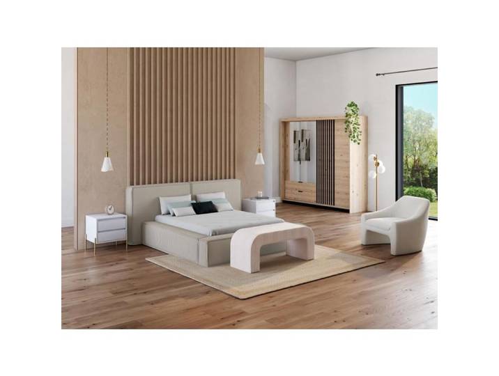 Banc en velours côtelé - Crème - CALVELO