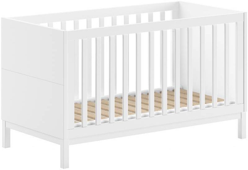 Pharao24.de Baby Bett Gitterbettchen in Weiß höhenverstellbar
