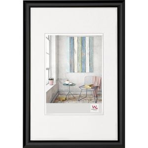 walther-design Bilderrahmen Trendstyle KP045B, 30 x 45 cm, Echtglas, Kunststoffrahmen, schwarz