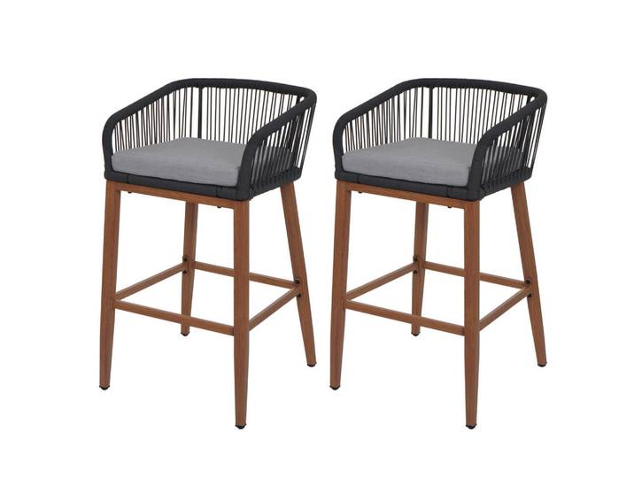 Jamb Barhocker Anthrazit, Hellgrau, Metall, 51x92x53 cm, Esszimmer, Barmöbel, Barhocker