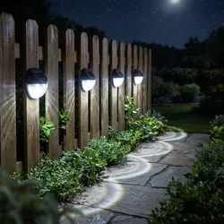 4er-Set Kompakte Solar LED Wandleuchte & Zaunleuchte: Stilvolle Aussenbeleuchtung für Treppen & Wege, energiesparend, wetterfest