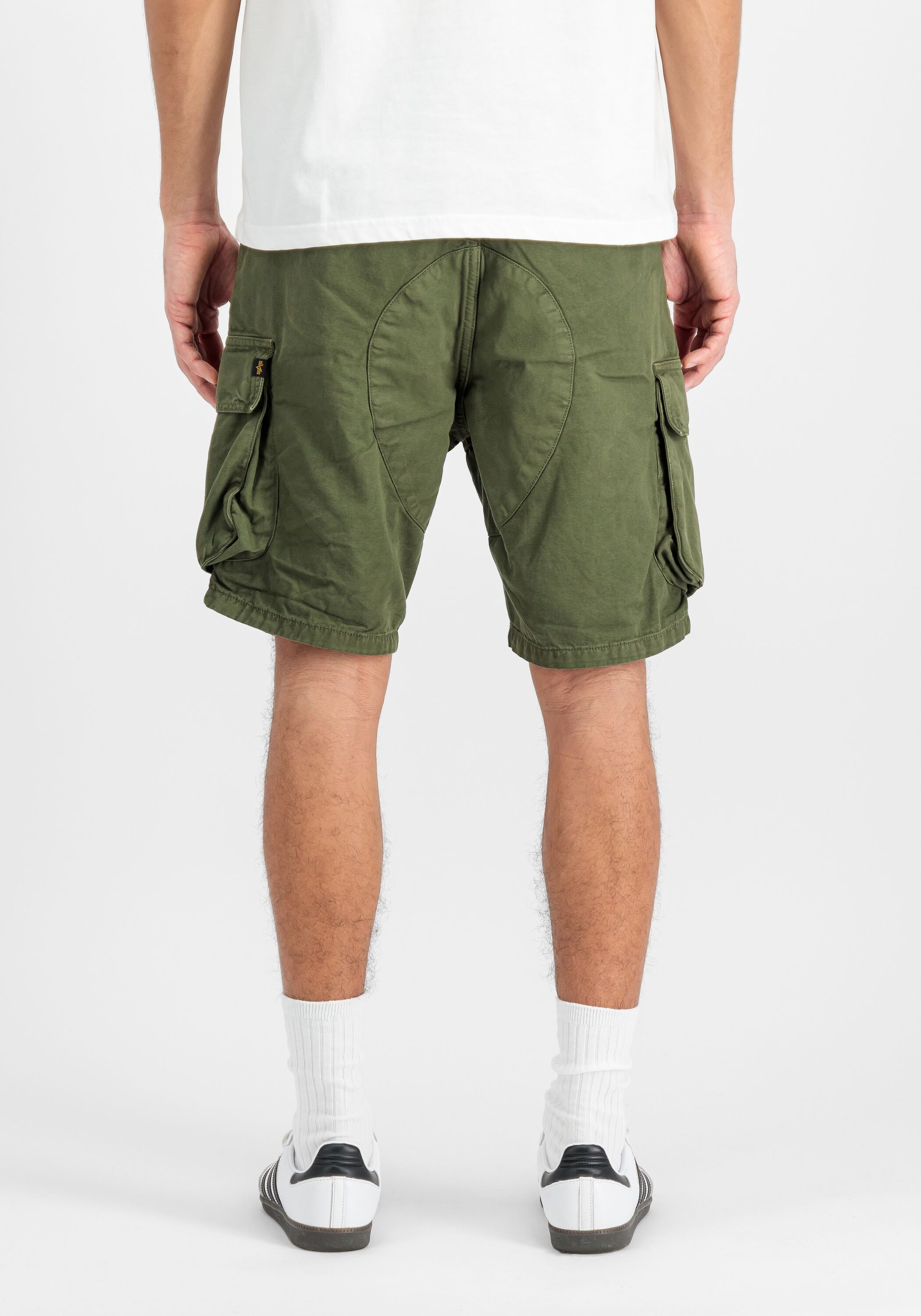 Shorts ALPHA INDUSTRIES "Canvas Cargo Short", Herren, Gr. 30, Normalgrößen, grün (schwarz olive), Obermaterial: 100% Baumwolle, Hosen Shorts