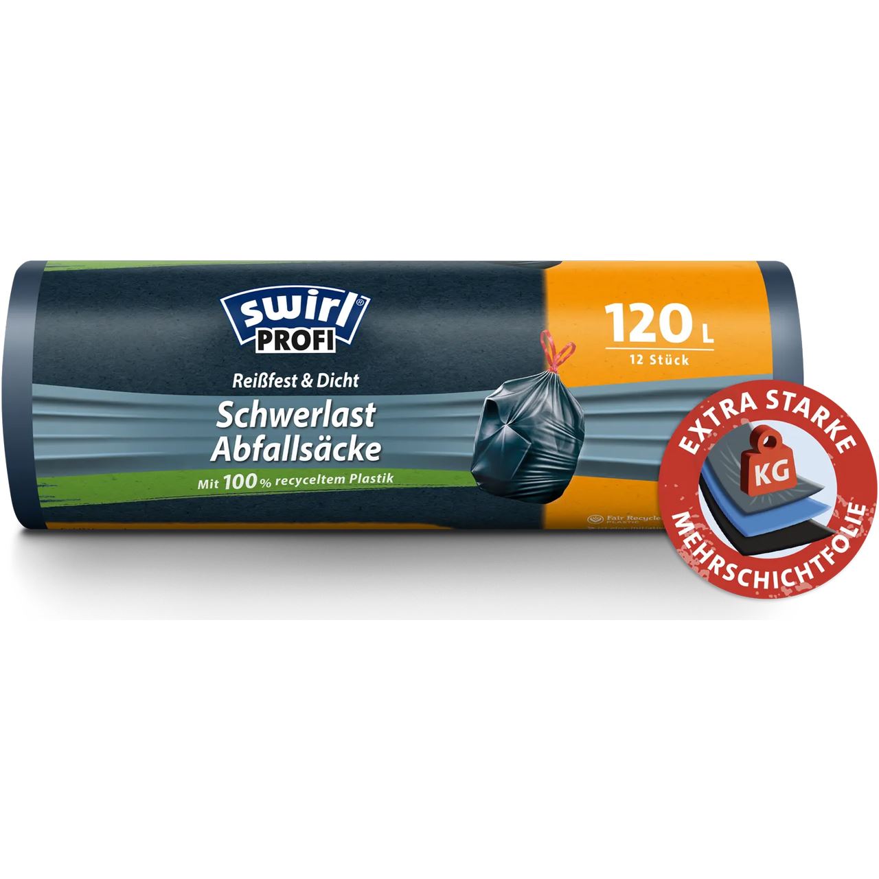 swirl Schwerlastsäcke PROFI 4639 120,0 l schwarz, 12 St.