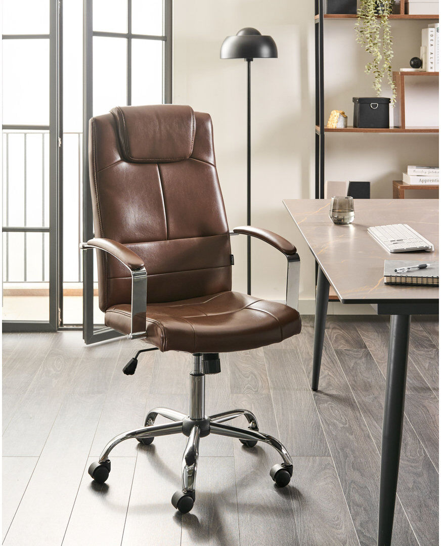Marlow Home Co. Executive Chair with Headrest Brown 121cm H X 60cm W X 60cm D