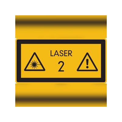 König Werbeanlagen Warnschild, Laser 2 - 52x26 mm Folie selbstklebend