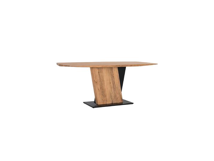 Massiver Design Esstisch „Agra“ 240 x 100 cm Akazienholz Natural, Schwarz Giner & Colomer