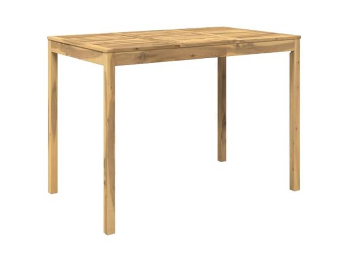 Roanoer Garten Bartisch Weiß 147 x 88,5 x 105 cm Massivholz Akazie Vielseitige Outdoor Theke für Terrasse und Garten, stabile 60 kg Belastbarkeit und pflegeleichte weiße Holzoberfläche.
