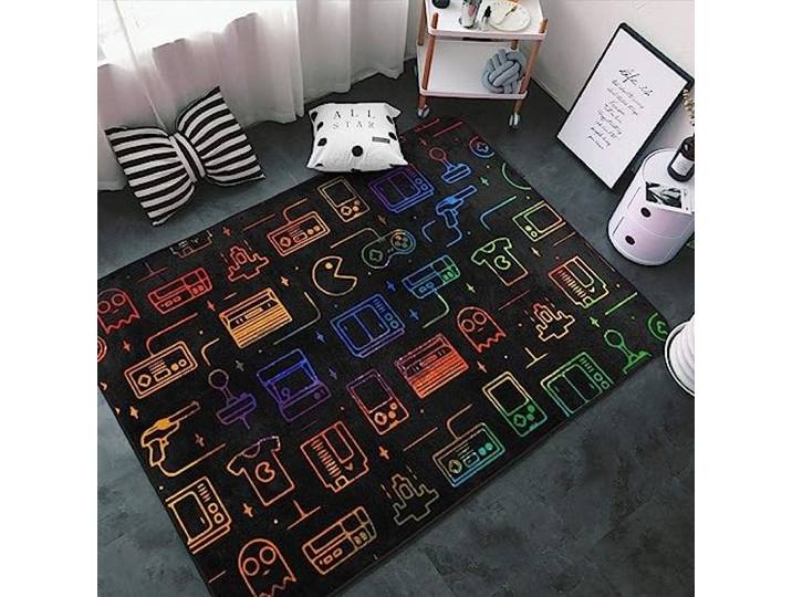 TEMLAN Spiel-Video-Gaming-Muster Teppiche Gegend, Kinder-Gamecontroller Waschmaschinenfest Große Teppiche für Wohnzimmer, Schlafzimmer, Kinderzimmer, Büro, etc 180 x 280cm