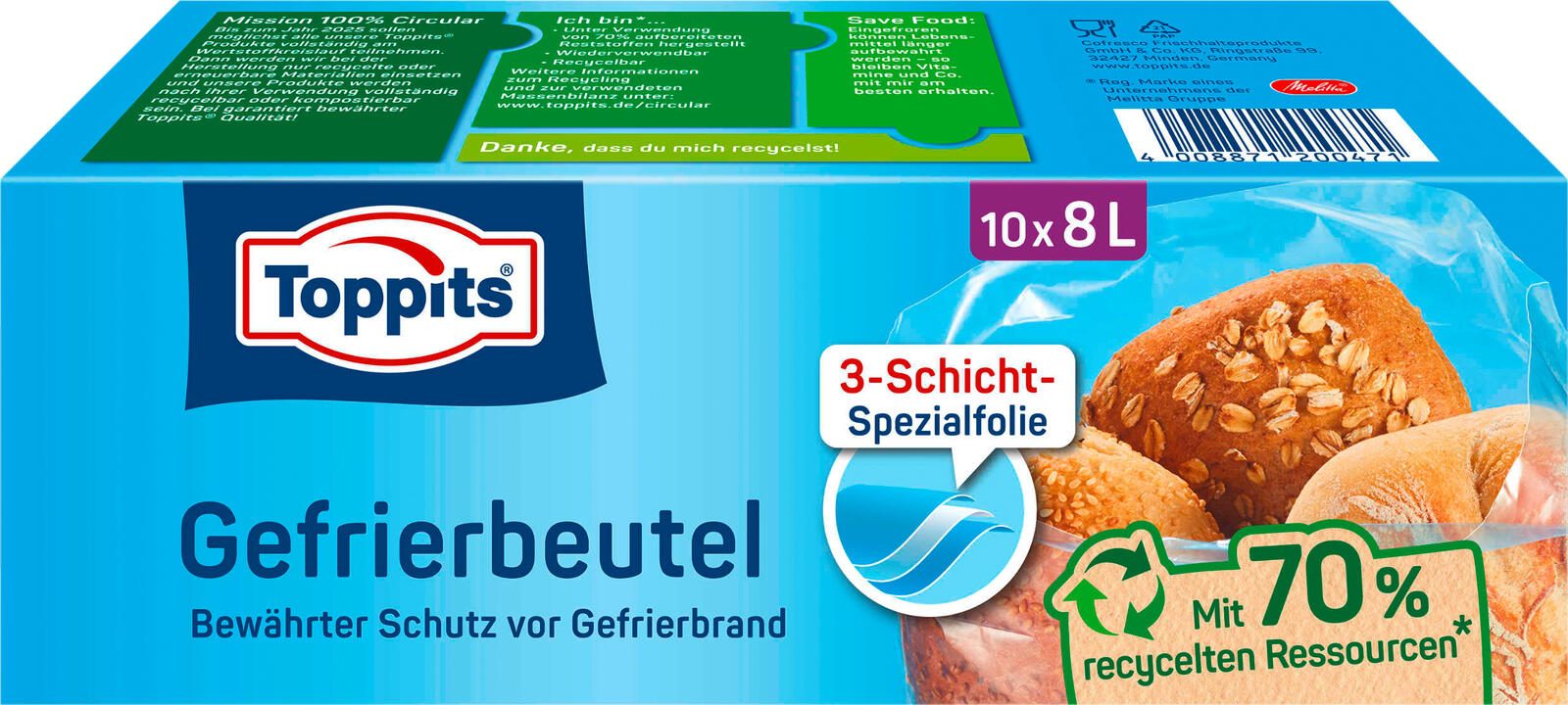 Toppits Gefrierbeutel 8,0 l 1504946007