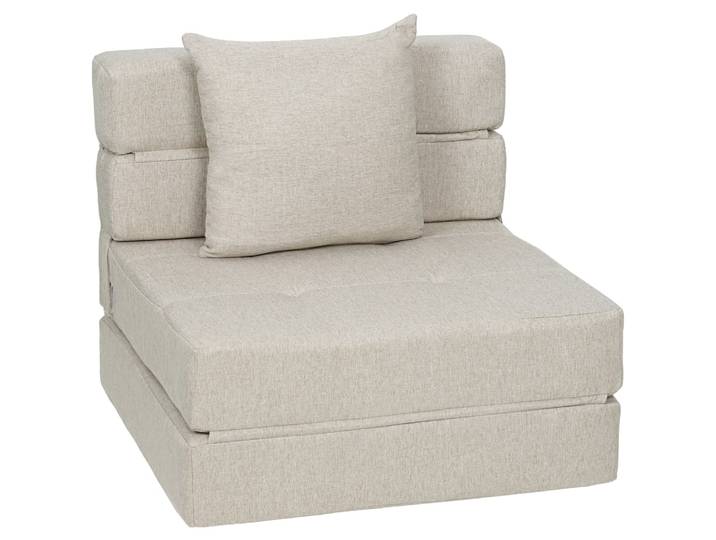 Fauteuil convertible chauffeuse pliable coussin lavable tissu beige