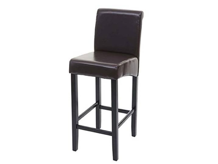 Mendler Barhocker HWC-C33 - braun, dunkle Beine, Leder
